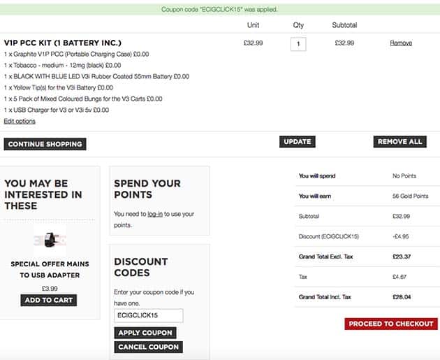 Opencart coupon code at checkout