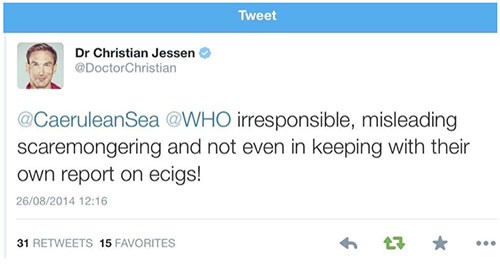 @doctorchristian calls the WHO irresponsible on Twitter