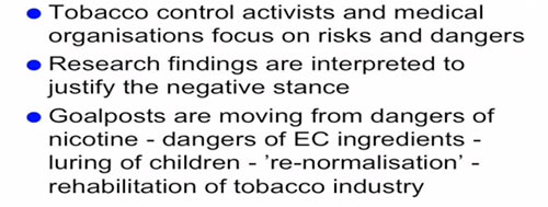 Goalposts moving from nicotine dangers