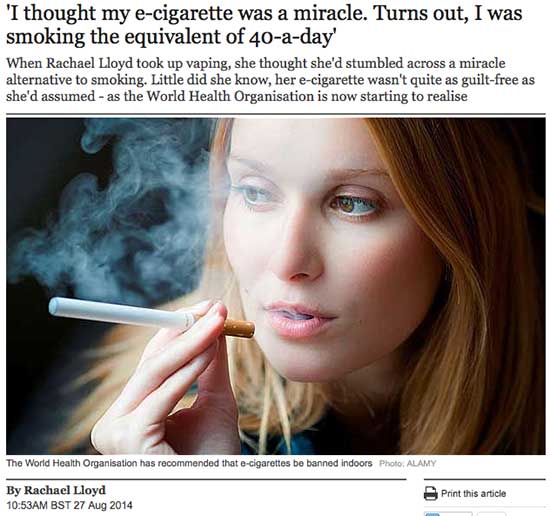 Rachael Lloyd E Cigarette Article