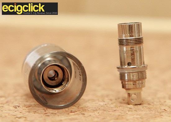 Close up of the Nautilus Mini tank and BVC coil head