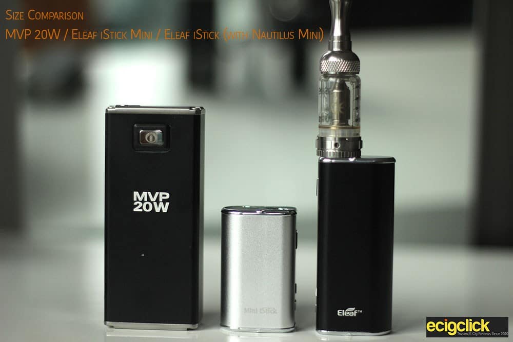 Size comparison to MVP 20W - Istick and Istick Mini