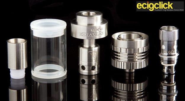 Various parts of the sense herakles sub ohm tank