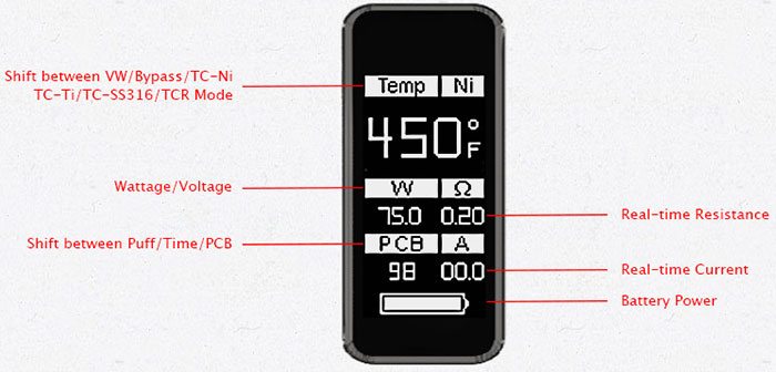 Presa TC100W oled screen