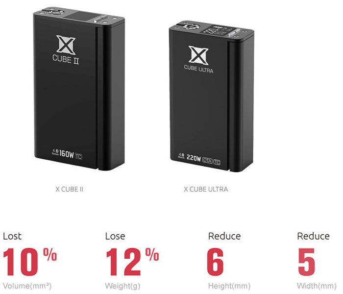 smok xcube2 vs ultra size