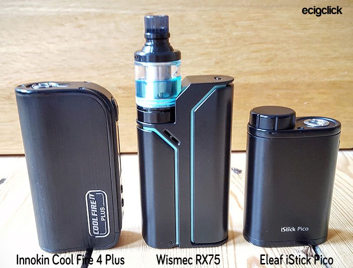 Wismec Reuleaux RX75 Size Comparison