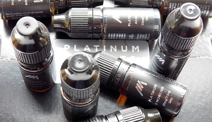 mirage e-liquids platinum range