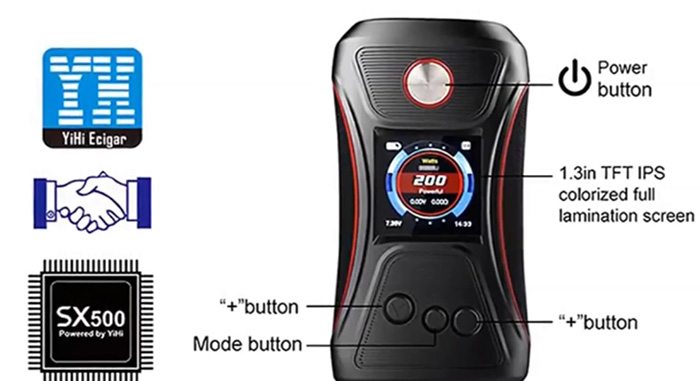 GTRS VBOY 200 TC Box MOD specs