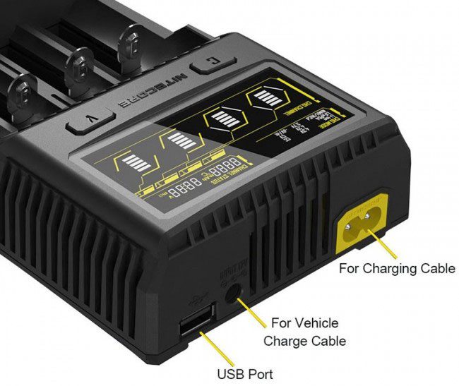 Nitecore SC4 charge ports