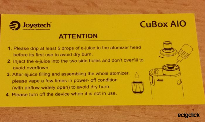 CuBox AIO Warning Card