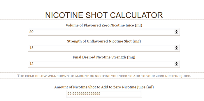 nic shot calculator