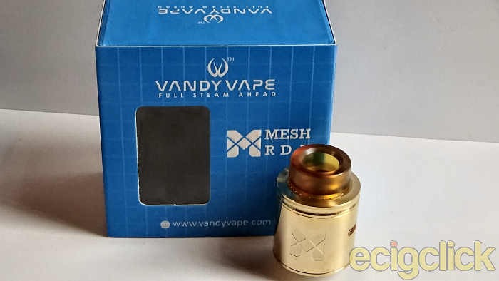 VandyVape Mesh RDA with its box