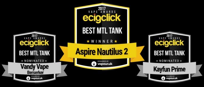 Ecigclick Awards Best MTL Tank 2017