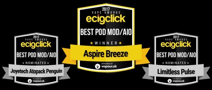 Ecigclick Awards Best Pod Mod AIO 2017