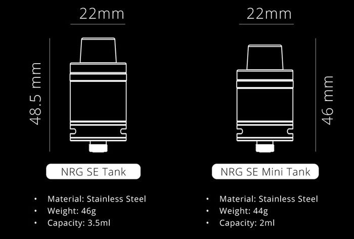 Vaporesso NRG SE Tank Specs