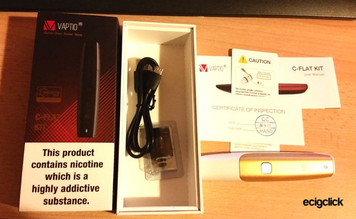 Vaptio C-Flat Box Contents