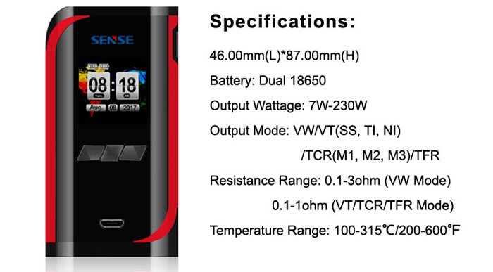 Sense V-jet kit specs