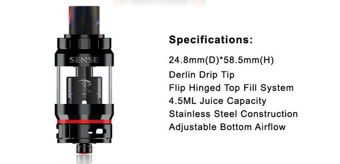 Sense V-jet tank specs