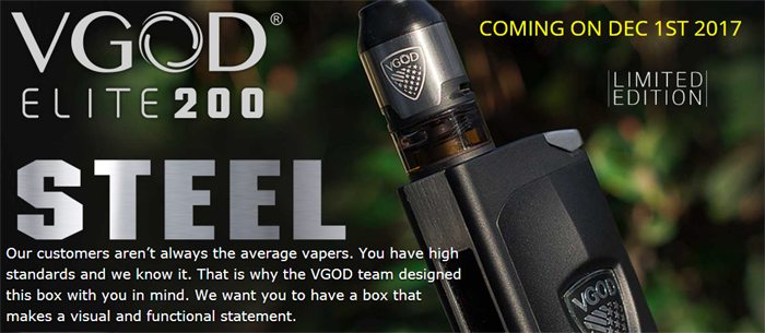 VGOD Elite 200 steel marketing