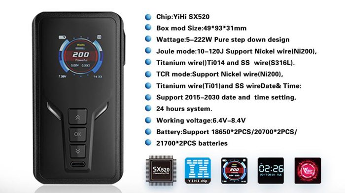 vboy 222w specs