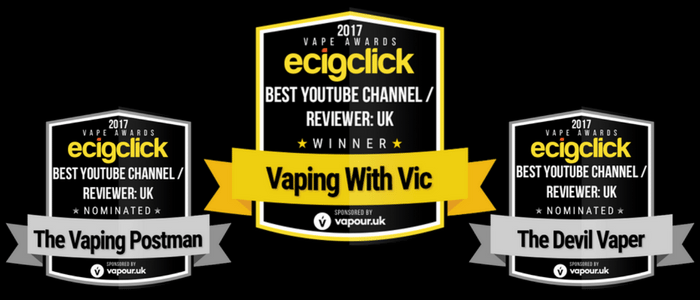 Ecigclick Awards Best Youtube Channel Reviewer UK 2017