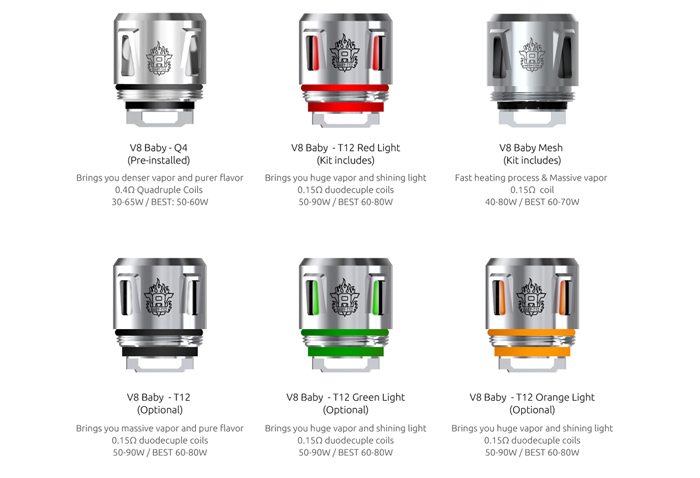 SMOK T12 baby coil range