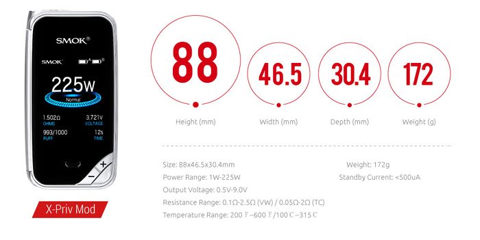 X-priv specs