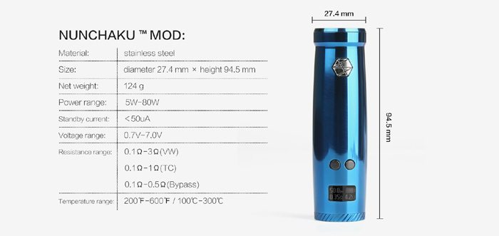 nunchaku mod specs