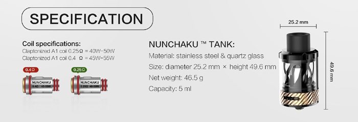 nunchaku tank specs