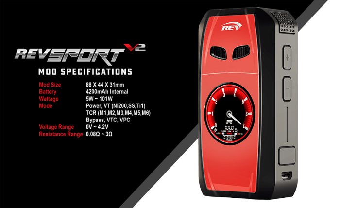 rev sport v2 specs