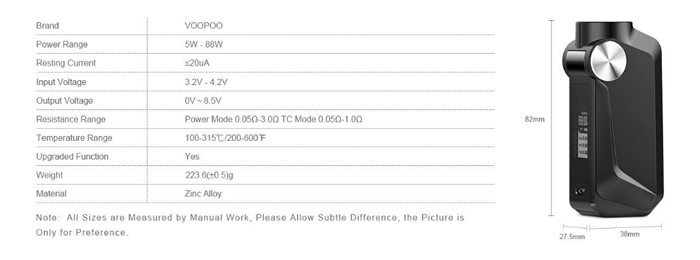 voopoo mojo specs