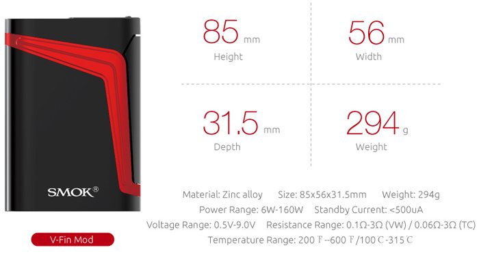 V-fin mod specs