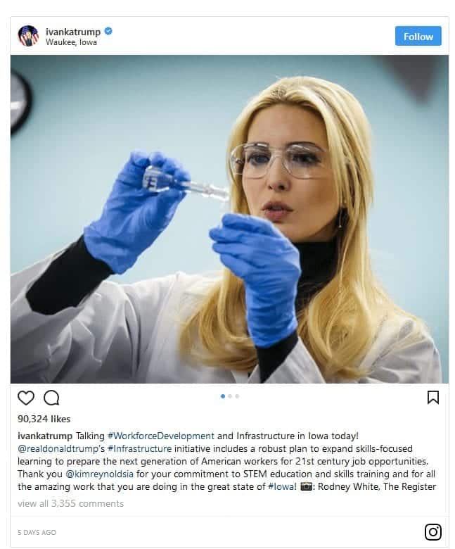 ivanka trump tests nicotine