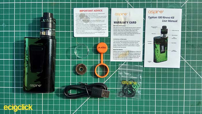 Aspire Typhon Revvo kit package contents