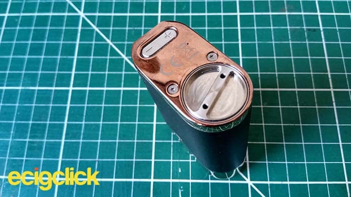 Battery door on the Aspire Cygnet vape mod