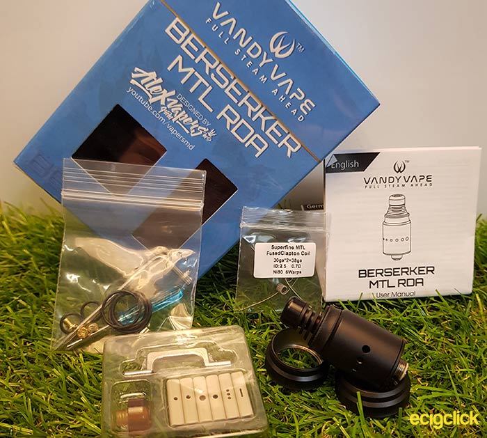 VV berserker MTL RDA kit contents