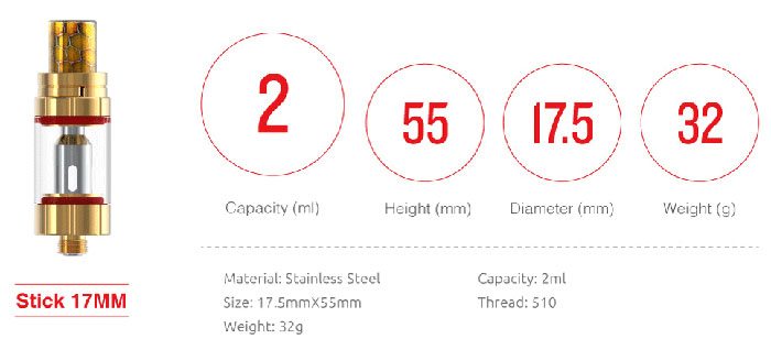 stick 17mm tank specs