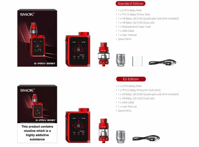 smok g-priv baby kit contents