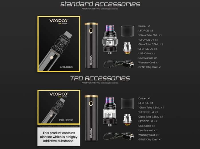 voopoo caliber kit contents