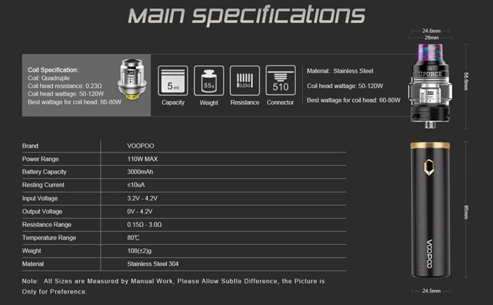 voopoo caliber specs