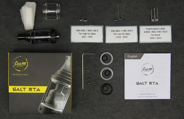 coilart salt rta contents