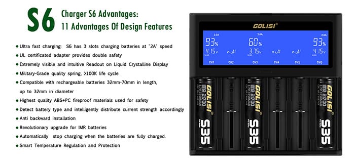 golisi s6 smart charger features