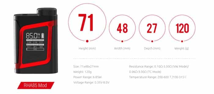 rha 85 mod specs