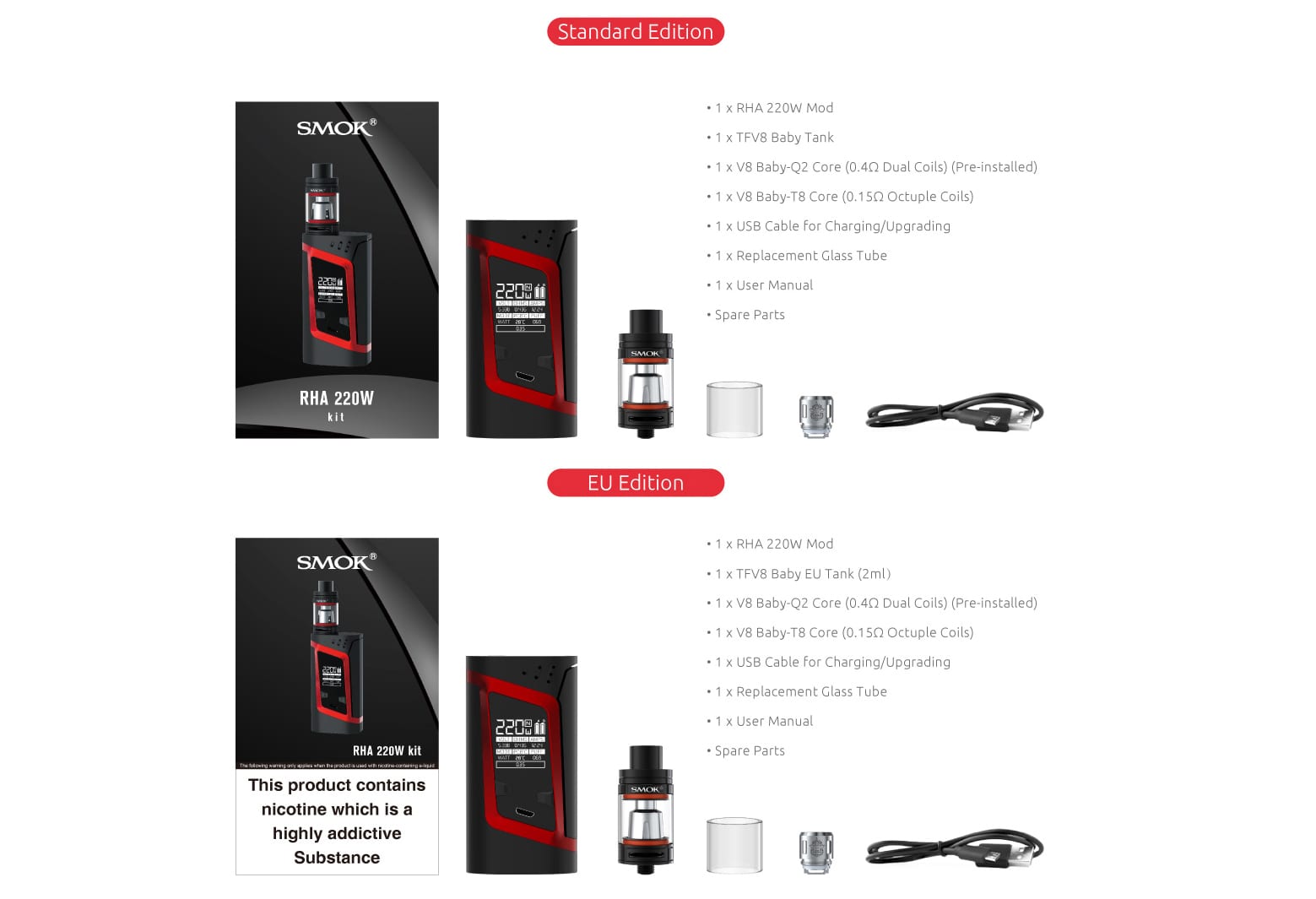 smok rha 220w contents