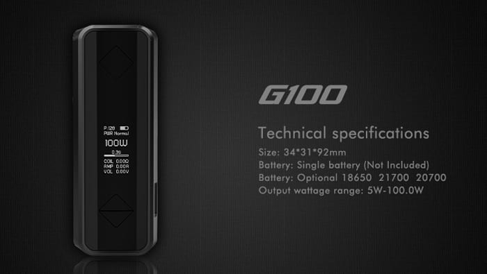 g100 mod specs