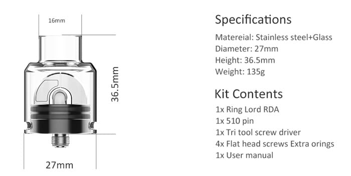 ring lord rda specs