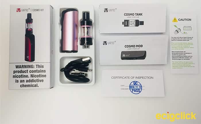 vaptio cosmo kit contents