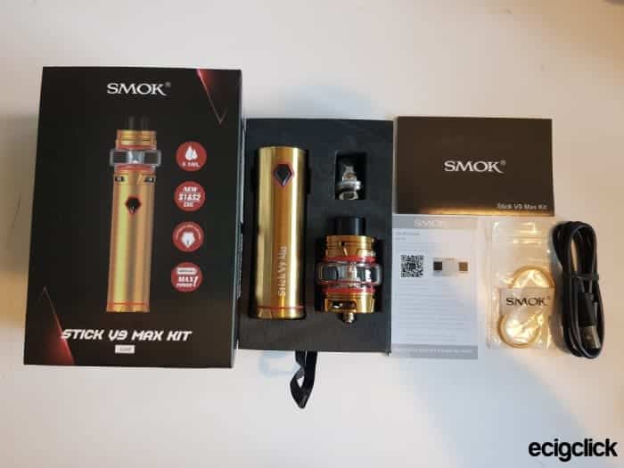 Kit contents of Smok Stick V9 Max