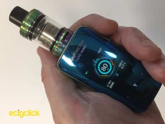 Vaporesso Luxe Nano in the hand