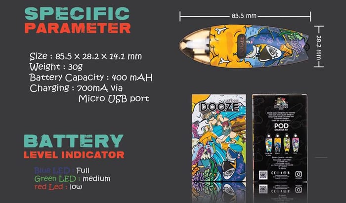 dooze pod battery colours